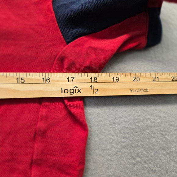 Adidas Munster Rugby Polo Shirt Mens Small Red Navy Blue Short Sleeve Jersey - Picture 7 of 7